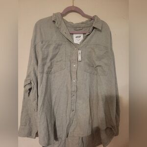 Aerie Casual Gray Button Down Shirt